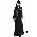Embroidery designer abaya- Black